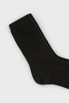 Black smooth wool blend socks_2