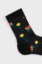 Black stemmed roses sheer socks_2