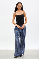 Black strappy jersey tank top_4