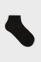 Black texture ribbed ankle socks_1