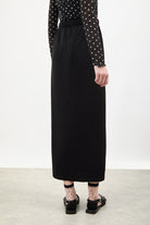 Black textured midi skirt_2