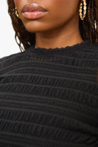 Black line textured semi sheer tee_3