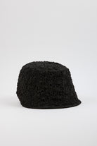Black textured slim profile bucket hat_2