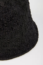 Black textured slim profile bucket hat_4