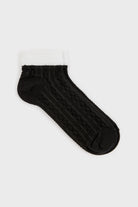 Black textured white trim pop socks_1