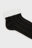 Black textured white trim pop socks_2