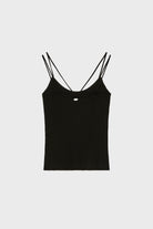Black thin ribbed strappy knit tank_2