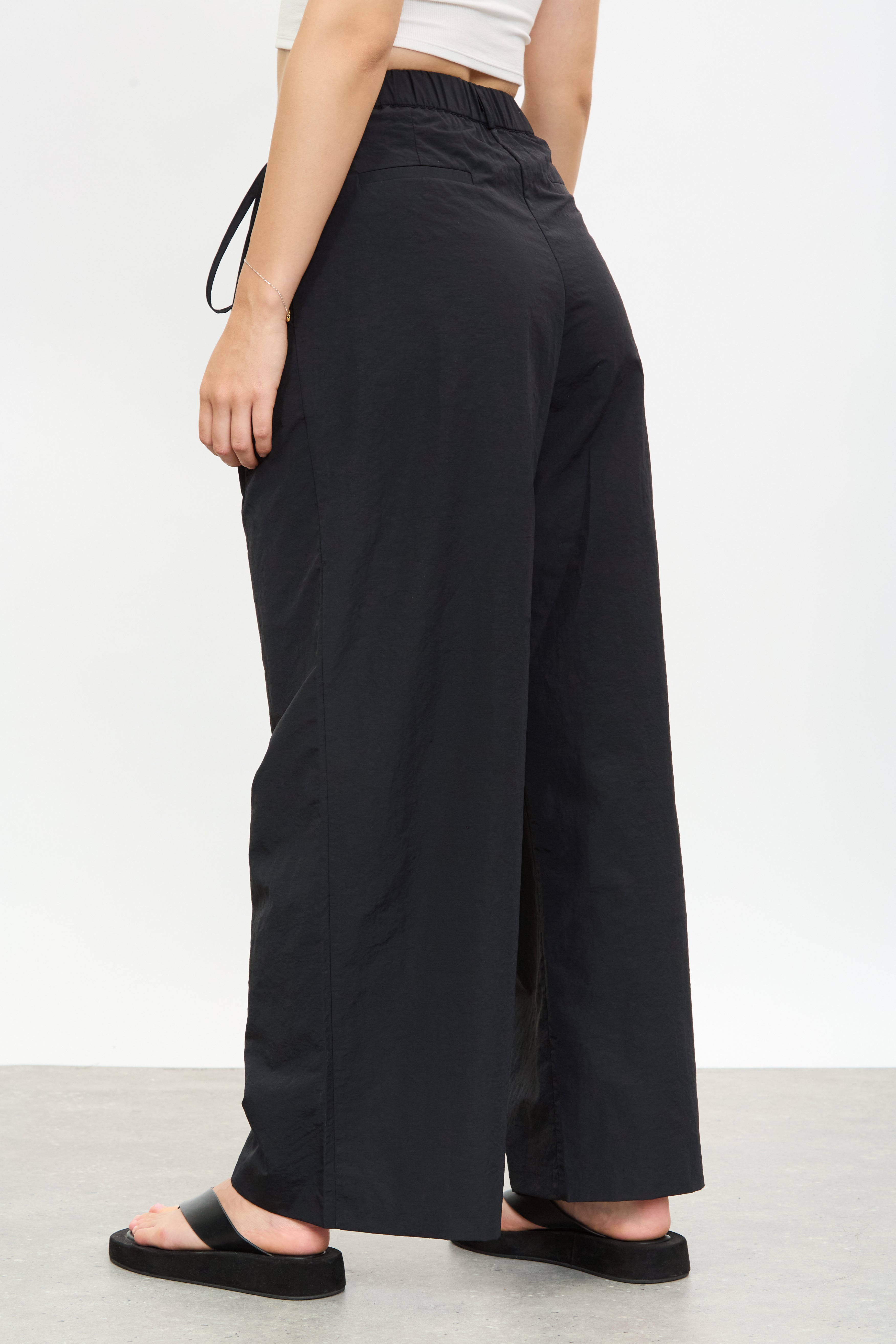 Black tie waist wrap trousers_2