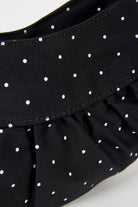 Black tiny polka dot ruched curve shoulder bag_4