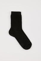 Black two tone waffle socks_3