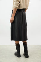 Black vegan leather block skirt_2