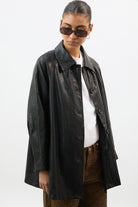 Black vegan leather car coat_1