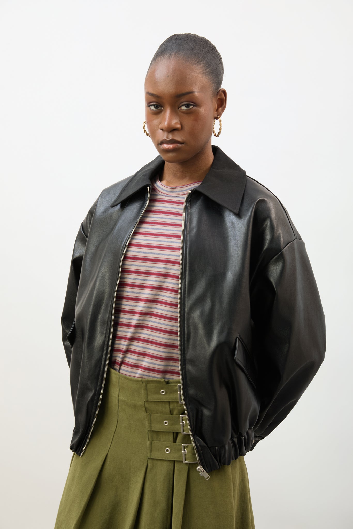 ジャケット・アウター W FACE VEGAN LEATHER FLARE TOPS The Vegan Leather Edit | Glassworks London