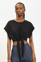Black waist sleeveless tee_1