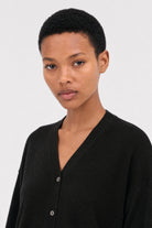 Black bamboo blend boyfriend cardigan_3