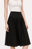 Black drop waist contrast chiffon touch skirt_4