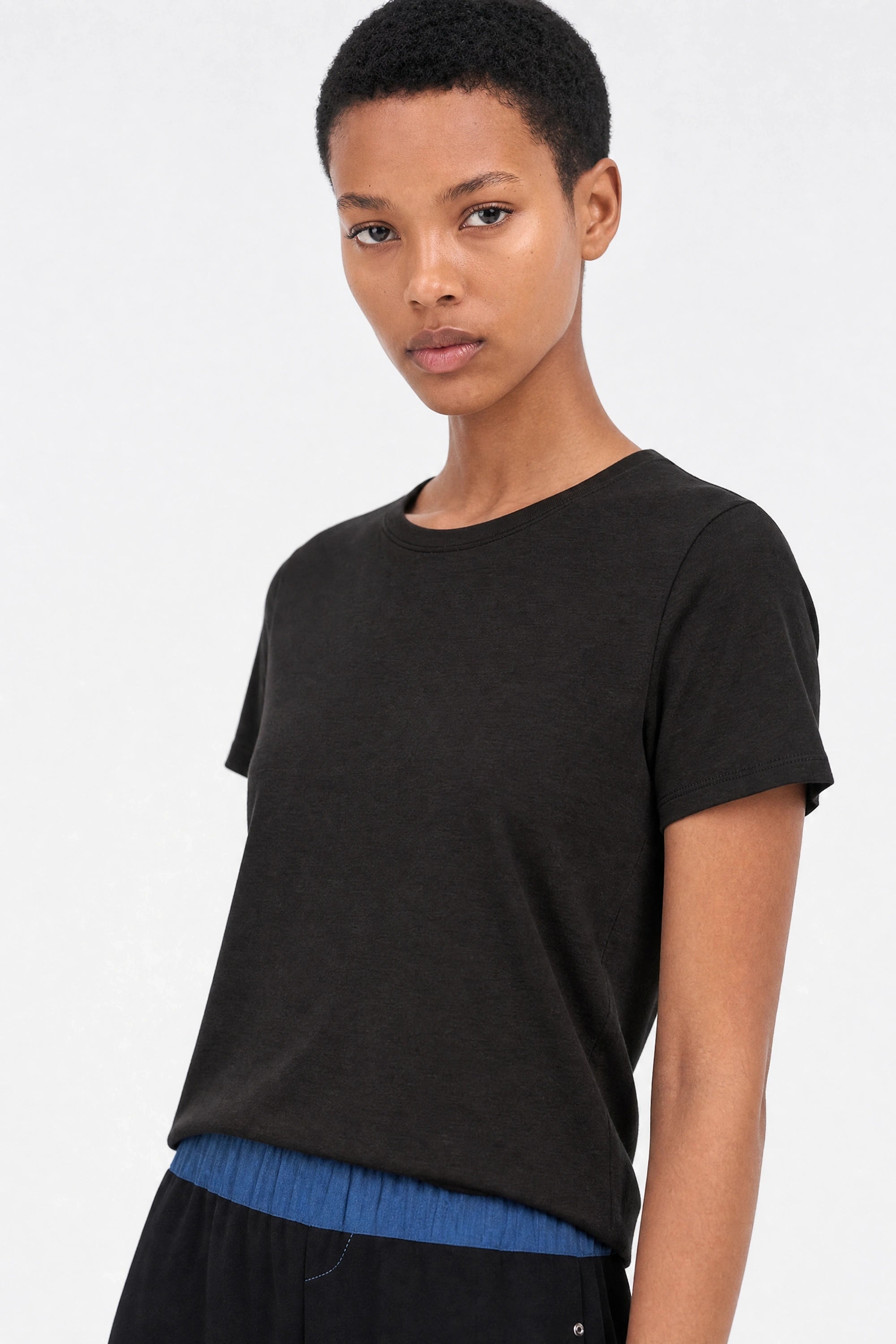 Black semi sheer relaxed fit t-shirt_3