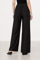 Black wide leg floaty trousers_3