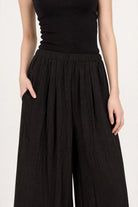 Black wide leg floaty trousers_4