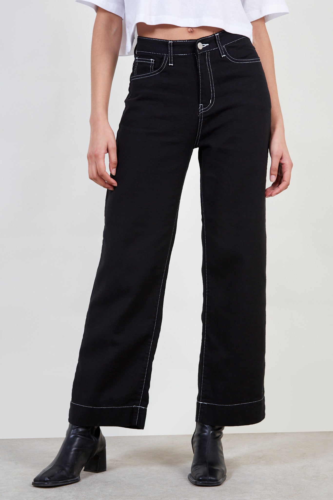 Contrast Star Wide Leg Jeans main image 1