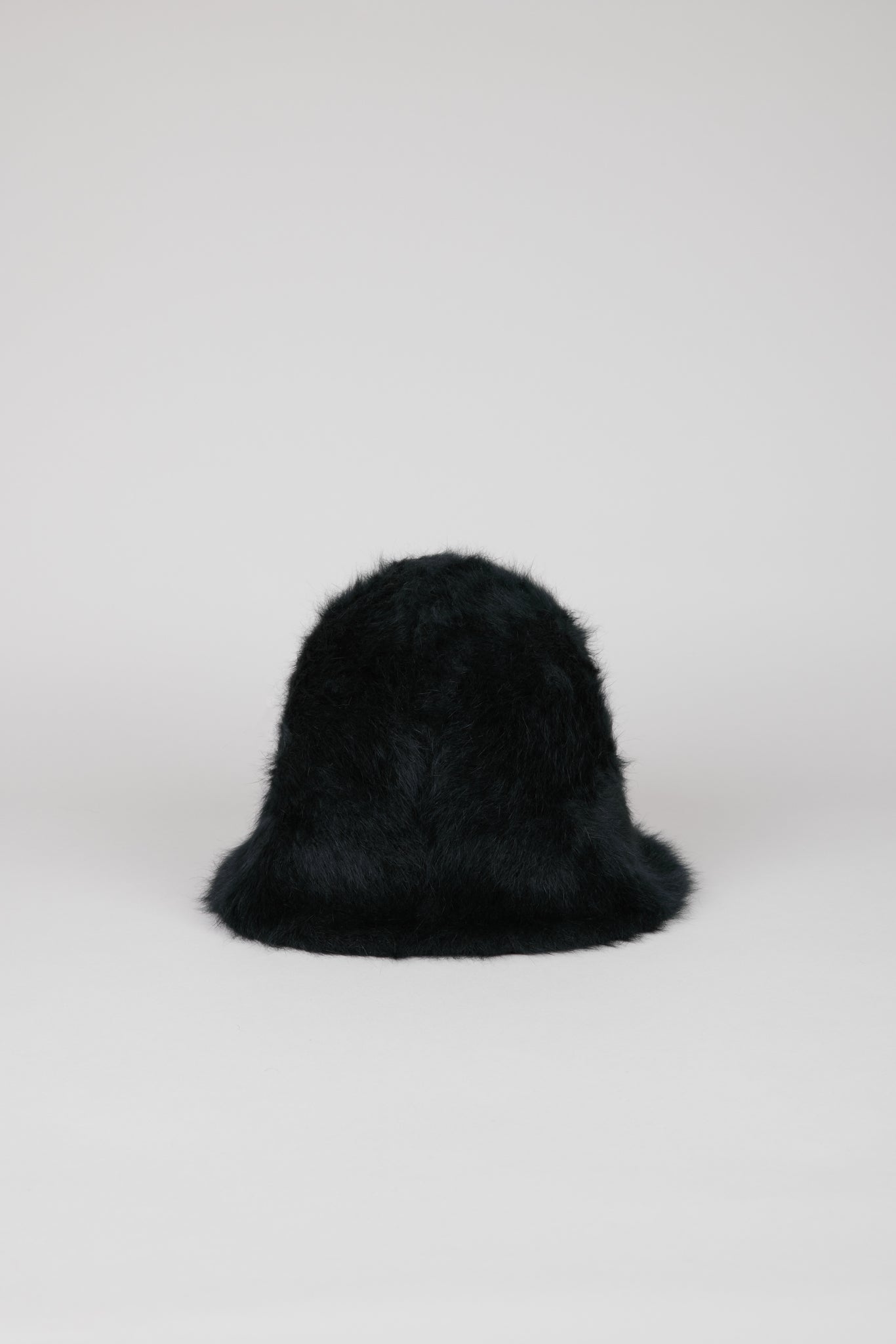 Black angora blend bucket hat_1