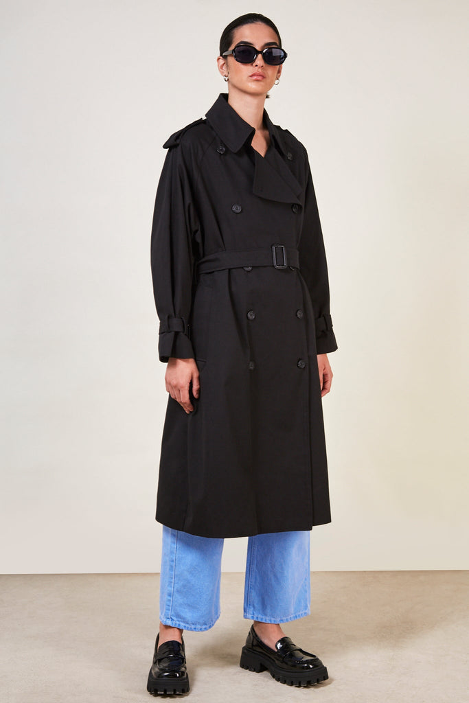 Black classic double breasted trench coat_3