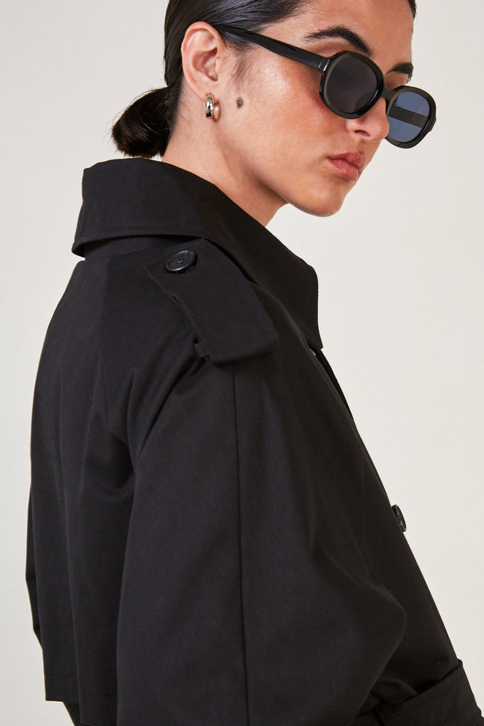 Black classic double breasted trench coat_8
