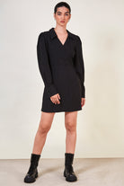 Black collared mini wrap dress_2