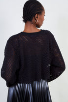Black cross weave semi sheer top_2