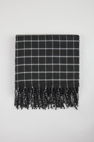 Black and ivory small box check scarf_1