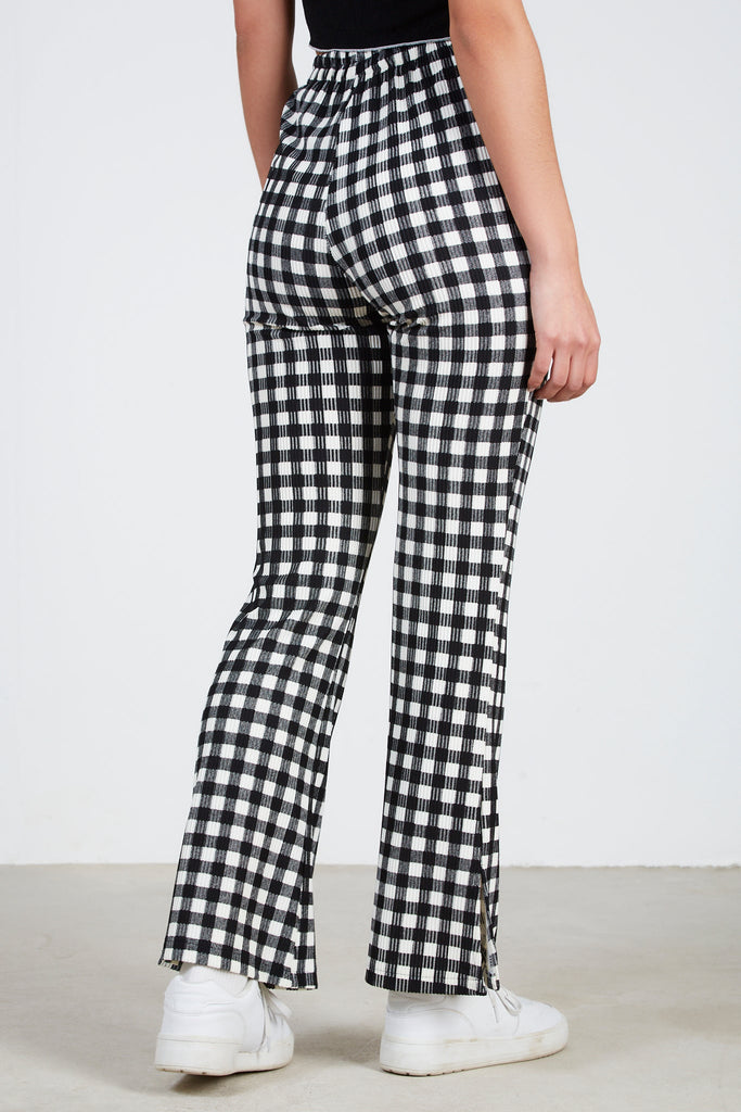 Black gingham ribbed trousers_2