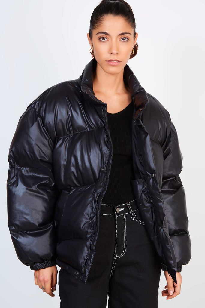 Black hooded puffer jacket_8