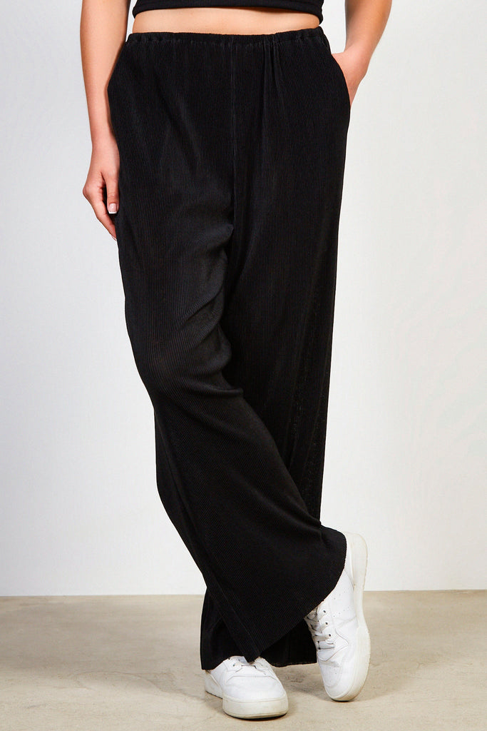 Black micro pleat trousers_1