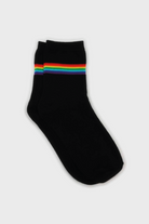 Black rainbow striped ankle socks_1