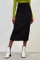 Black ruched pencil skirt_1