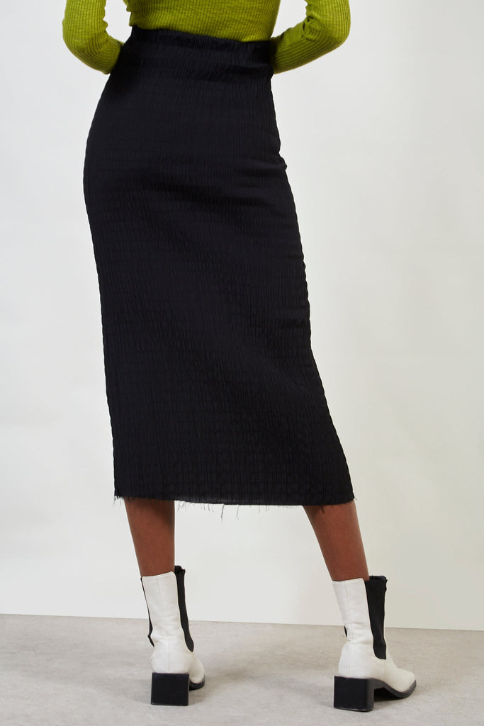 Black ruched pencil skirt_5