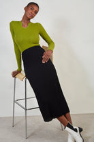 Black ruched pencil skirt_4
