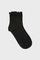 Dark ruffle trim socks - Set of 3