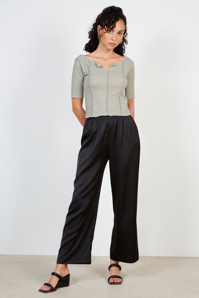 Black satin touch trousers_3