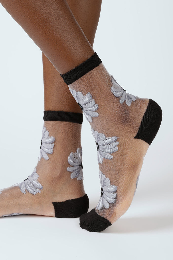 Black sheer floral socks_4
