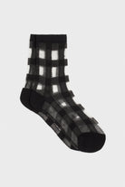 Sheer gingham check socks - Set of 5