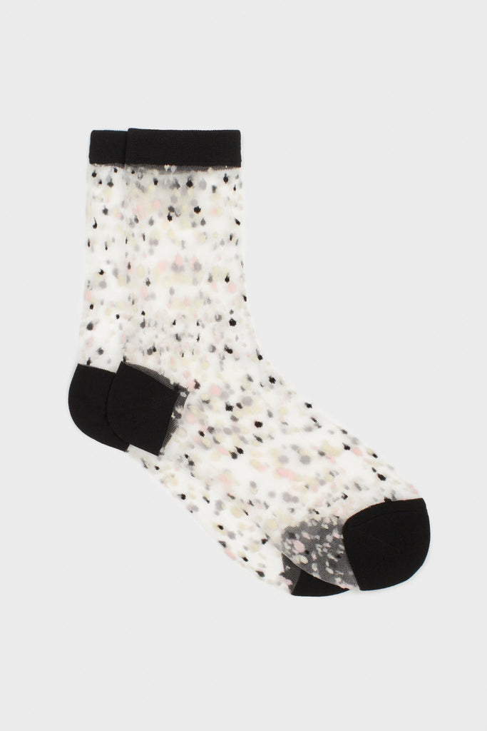 Black sheer multicolour dot socks_3