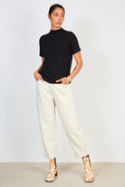 Black short sleeved mock neck tee_3