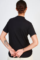 Black short sleeved mock neck tee_2
