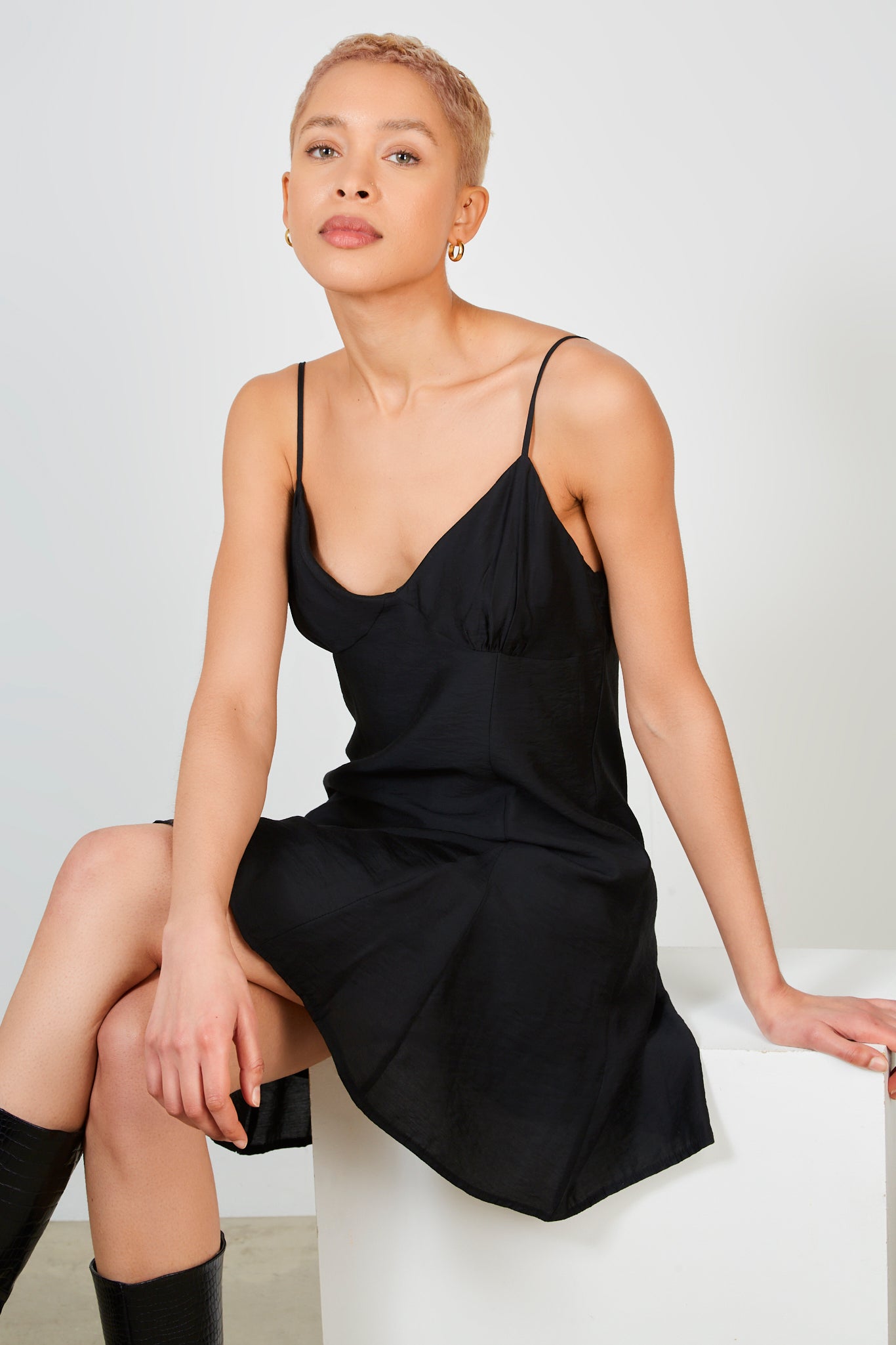 Black slip mini dress_1