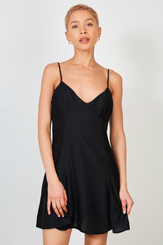Black slip mini dress_4