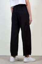 Black smart button hem trousers_3