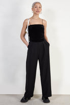 Black velvet  thin strap tank top_2