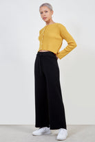 Black waffle knit trousers_2