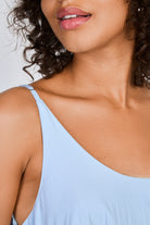 Blue V neck floaty midi dress_4